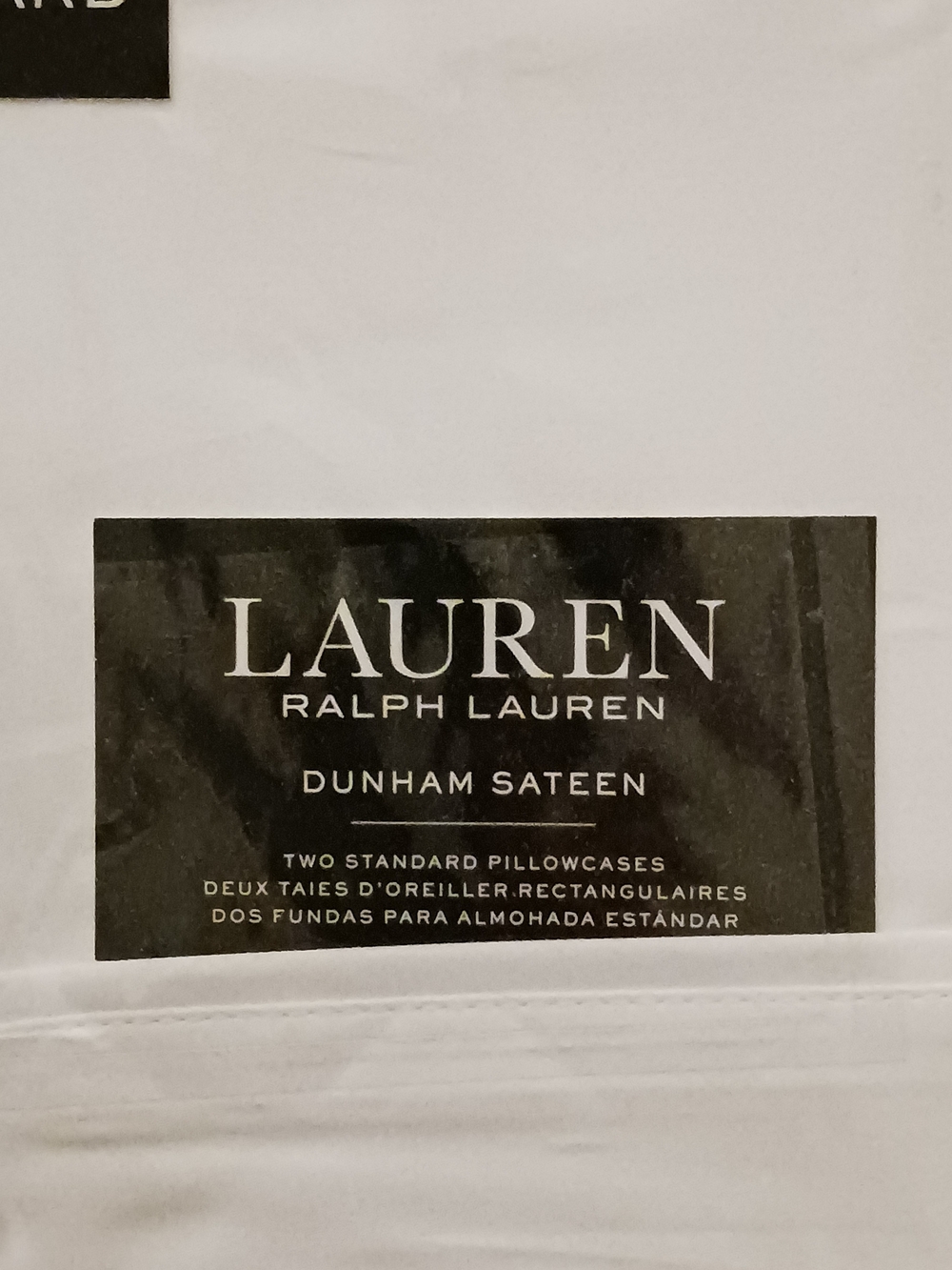 Ralph Lauren Dunham Sateen Standard Pillowcases - White 300 Thread Count